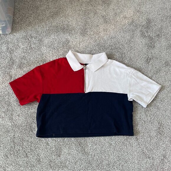 H&M Red, White, and Blue Color Block Crop Top - Picture 2 of 5
